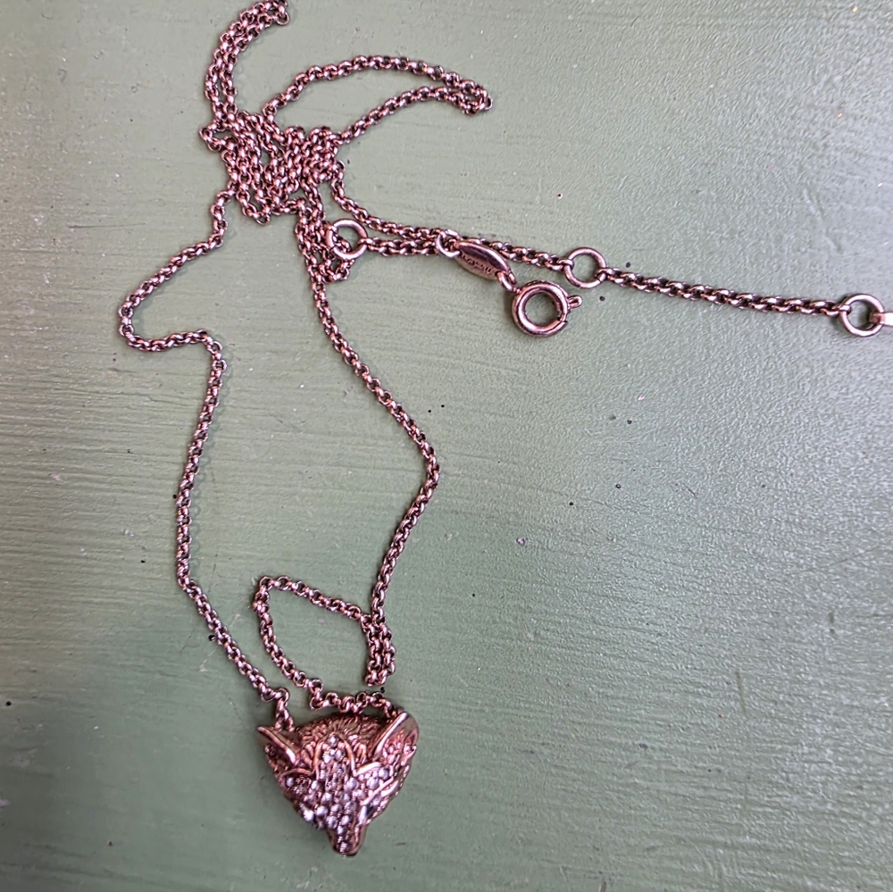 Fossil Rose Gold Fox Necklace